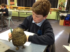 St Jospehs Connor creating his story about the mystical powers of his....